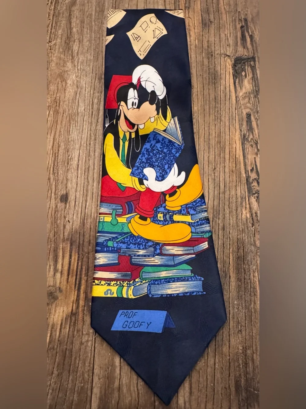 Vintage Disney Mickey Unlimited Professor Goofy Teacher Necktie